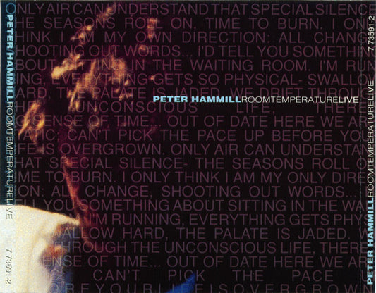 Image of Front Cover of 5034003E: 2xCD - PETER HAMMILL, Room Temperature Live (Enigma Records; 7 73591-2, US 1990, Box Set, Booklet)   VG+/VG+