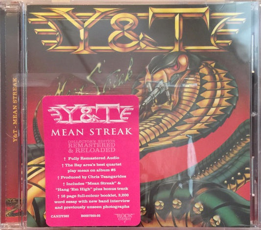 Image of Front Cover of 5014070C: CD - Y & T, Mean Streak (Rock Candy; CANDY362, US 2018 Reissue, Jewel Case)   M/M