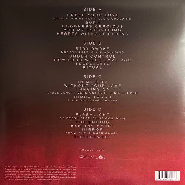 Image of Back Cover of 5044095S: 2xLP - ELLIE GOULDING, Halcyon Nights (Universal Music Recordings; 4888876, Europe 2023, Record Store Day, Limited Edition, Stereo, Random Colours, Recycled Package, Bonus Edition) 3cm Split Across Top Spine, Dinted  VG/VG+