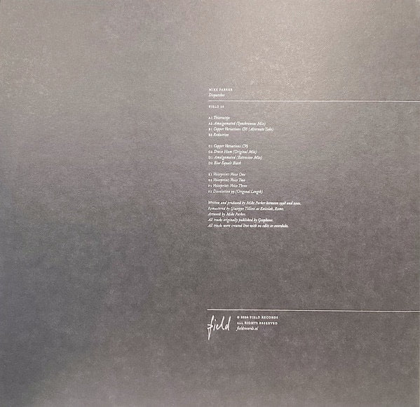 Image of Back Cover of 5014040C: 3xLP - MIKE PARKER, Dispatches (Field Records; FIELD 34, Germany 2024) Clean copy  VG+/VG+