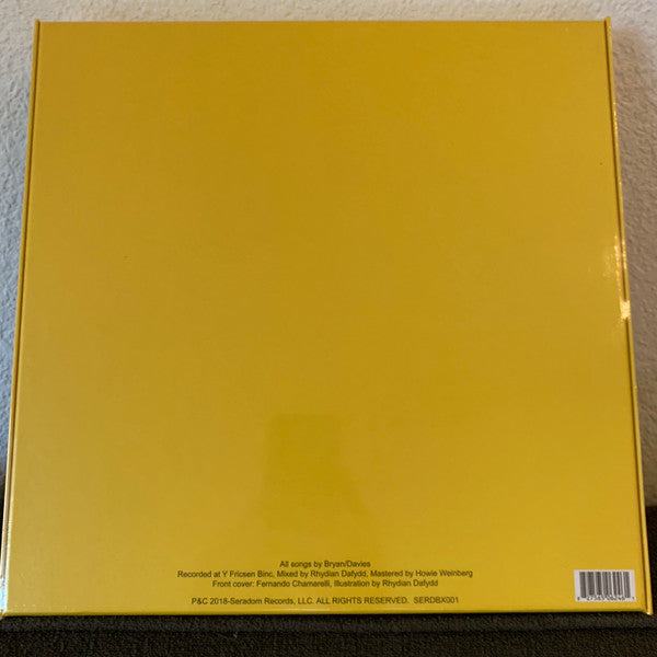 Image of Back Cover of LP - VG+/VG - THE JOY FORMIDABLE, AAARTH (Seradom Records ; SERDBX001, UK 2018, Box Set, Booklet, Red Vinyl + 7"), LP & 7" are VG-, looks worse than they plays, but has suffered clouding from the PVC it was in., - 12" red coloured 180g AAARTH vinyl- 7" Cicada Picture disc- Signed signature card.- 24 page bound booklet with lyrics & Rhydian artwork.- Enamel AAARTH badge. - 5024057E