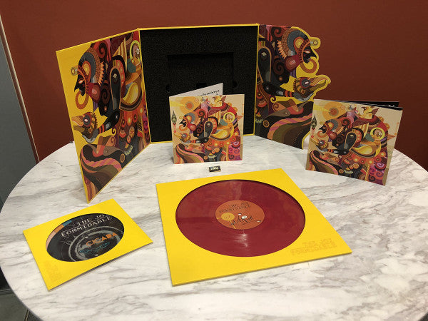 Image of Label Cover of LP - VG+/VG - THE JOY FORMIDABLE, AAARTH (Seradom Records ; SERDBX001, UK 2018, Box Set, Booklet, Red Vinyl + 7"), LP & 7" are VG-, looks worse than they plays, but has suffered clouding from the PVC it was in., - 12" red coloured 180g AAARTH vinyl- 7" Cicada Picture disc- Signed signature card.- 24 page bound booklet with lyrics & Rhydian artwork.- Enamel AAARTH badge. - 5024057E
