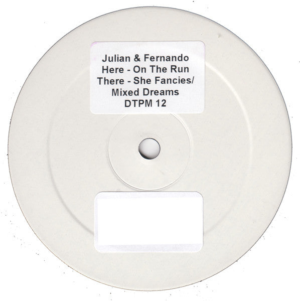 Image of Front Cover of 5024060E: LP - JULIAN & FERNANDO, On The Run EP (DTPM Recordings; DTPM12, UK 2004, Stickered White Label)   /G+