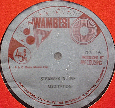 Image of Front Cover of 5044249S: 12" - THE MEDITATIONS / CHARLIE CHAPLIN, Stranger In Love / Anne Marie (Wambesi; PRCF1, Jamaica , Kingdom Company Sleeve)   VG/VG+