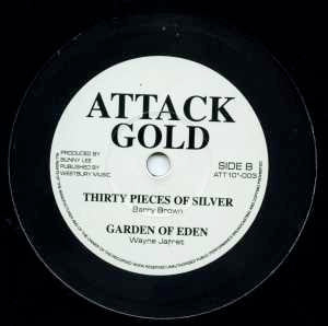 Image of Back Cover of 5014167C: 10" - VARIOUS, Satamasagana / Thirty Pieces Of Silver (Attack Gold ; ATT10"-003, UK 2002, Company Sleeve) Sticker damage to sleeve.  VG/VG