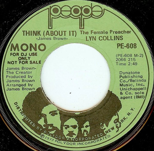 Image of Front Cover of 5014142C: 7" - LYN COLLINS, Think (About It) (People; PE-608, US 1972, DJ Promo, Mono/ Stereo) Some light marks, Plays strong VG  /VG