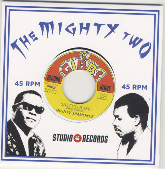 Image of Front Cover of 5054036S: 7" - THE MIGHTY DIAMONDS, Ghetto Living (Joe Gibbs Record Globe; JGM7-016, UK 2024 Reissue, Company Sleeve)   EX/EX