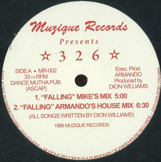 Image of Front Cover of 5044236S: 12" - 3 2 6, Falling (Muzique Records; MR-002, UK 2014) Light marks only.   /VG