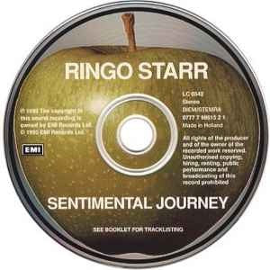 Image of Label Cover of 5034068E: CD - RINGO STARR, Sentimental Journey (Apple Records; 0777 7 98615 2 1, Europe 1995 Reissue, Jewel Case)   VG+/VG+