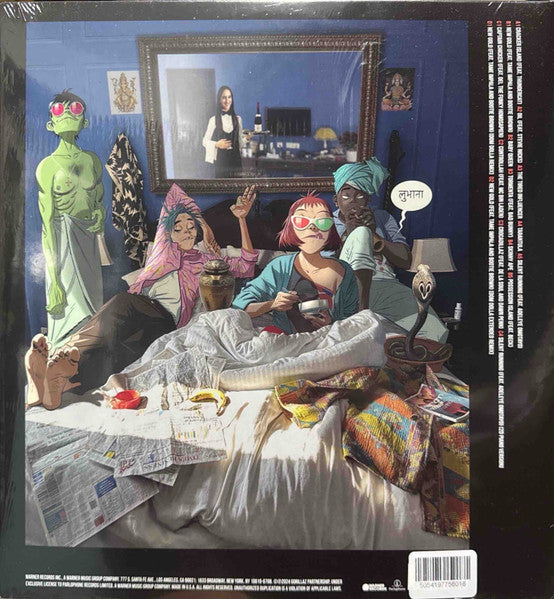 Image of Back Cover of 5024211E: 2xLP - GORILLAZ, Cracker Island (Deluxe) (Parlophone; , Worldwide 2024, Alternative Gatefold Sleeve, 2 Inners, Pink Vinyl) Still In Outer Plastic With Hype Sticker  VG+/VG+