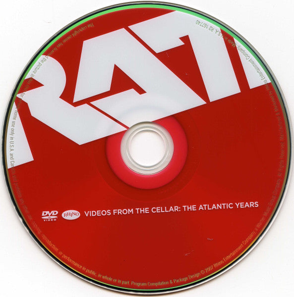 Image of Label Cover of 5034105E: DVD - RATT, Videos From The Cellar: The Atlantic Years (Rhino Records; R2 167740, US 2007, Region 1 US)   VG+/VG+