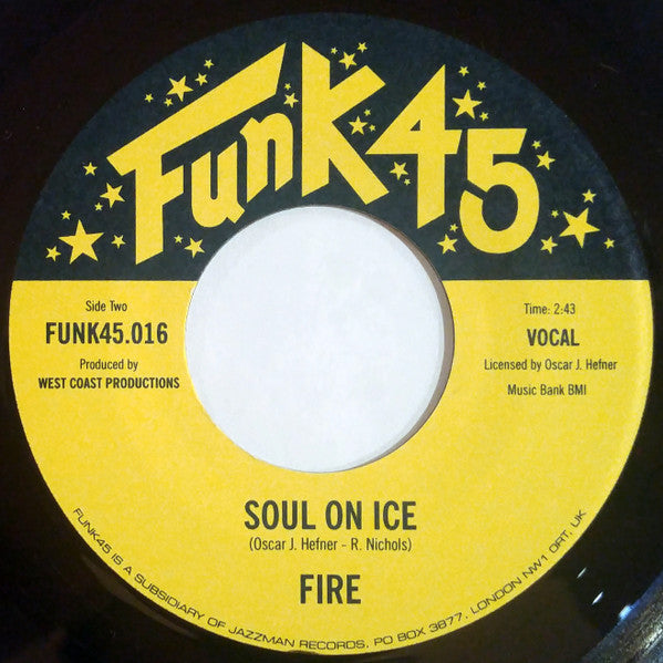 Image of Back Cover of 7" - /VG+ - FIRE, Flight To Cuba / Soul On Ice (Funk45; FUNK45.016, UK 2004 Reissue), ,  - 2616394C