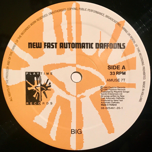 Image of Label Cover of 5024215E: LP - NEW FAST AUTOMATIC DAFFODILS, Big (Playtime Records; AMUSE 7T, UK 1990, Picture Sleeve) Signed By All 4 Members in Marker Pen on Front Sleeve,   VG+/VG+