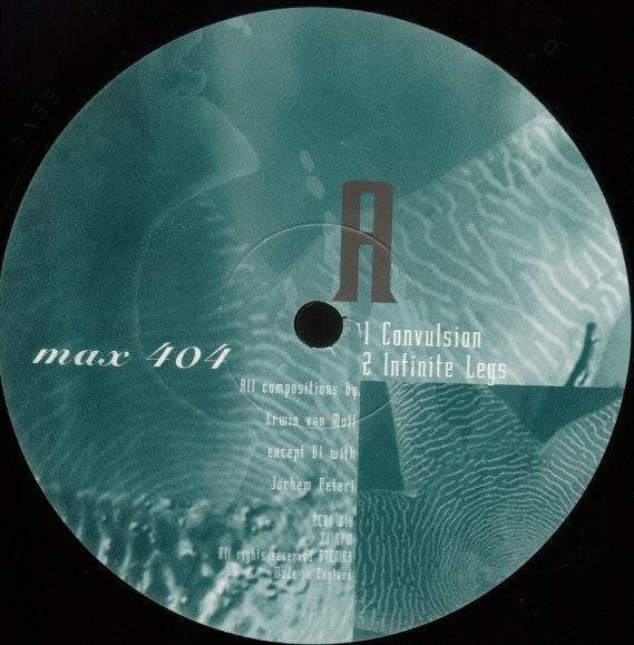 Image of Back Cover of 5024264E: LP - MAX 404, Convulsion (Eevo Lute Muzique; EEVO 018, Netherlands 1995, Company Sleeve) Lightest of hairlines. Light wear to sleeve.  VG/VG+