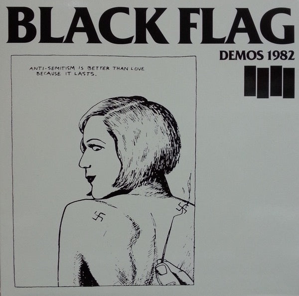 Image of Front Cover of 5014265C: LP - BLACK FLAG, Demos 1982 (Suicida Discos; SUI15, Mexico 2016 Reissue, Barcode Stickered Poly Outer, Unofficial Release) Top right cornere crease.  VG/EX