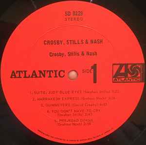 Image of Label Cover of 5044326S: LP - CROSBY, STILLS & NASH, Crosby, Stills & Nash (Atlantic; SD 8229, Canada 1969, Pasteback Gatefold, No Insert) Light scraches and hairlines, edge and ring wear, name written on cover, no insert  VG/G+