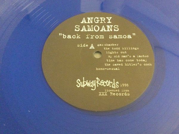 Image of Label Cover of 5014315C: LP - ANGRY SAMOANS, Back From Samoa (Subway Records; none, Germany 1998 Reissue, Blue Vinyl)   NEW/NEW