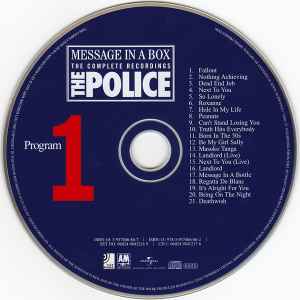 Image of Label Cover of 5034161E: 4xCD - THE POLICE, Message In A Box (The Complete Recordings) (EarBooks; 06024 9841216 9, Europe 2006, Box Set)   EX/EX