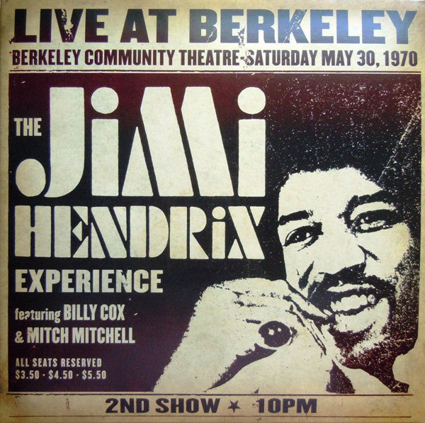 Image of Front Cover of 5014278C: 2xLP - THE JIMI HENDRIX EXPERIENCE, Live At Berkeley (Experience Hendrix; 88691992601, US 2012 Reissue, Gatefold, No Bardcode or Catalogue Information)   VG+/VG+