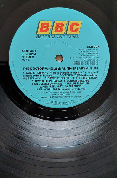 Image of Label Cover of 5024335E: LP - VARIOUS, The Doctor Who 25th Anniversary Album (BBC Records; REB 707, UK 1988)   VG/VG