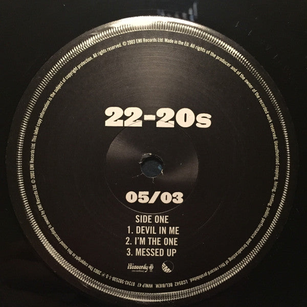 Image of Label Cover of 5044307S: 10" - 22-20S, 05/03 (Heavenly; HVNLP 47LP, UK 2003, Inner) Opened Instore  VG+/EX