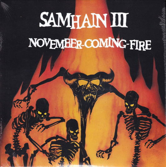 Image of Front Cover of 5024344E: LP - SAMHAIN, November-Coming-Fire (Plan 9; PL9-07,  2020, Orange vinyl. Unofficial.)   VG+/VG+