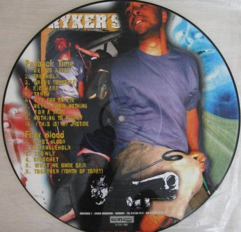 Image of Back Cover of 5014385C: LP - RYKER'S, First Blood / Payback Time (Lost And Found Records; LF 279 / 1997, Germany 1997, Picture Disc) Light Marks only.  /VG