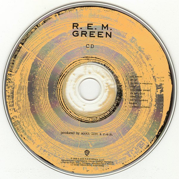 Image of Label Cover of 5034185E: 2xCD - R.E.M., Green (Warner Bros. Records; 8122-73948-2, Europe 2005, Double Digipak) Light Marks only.  VG+/VG