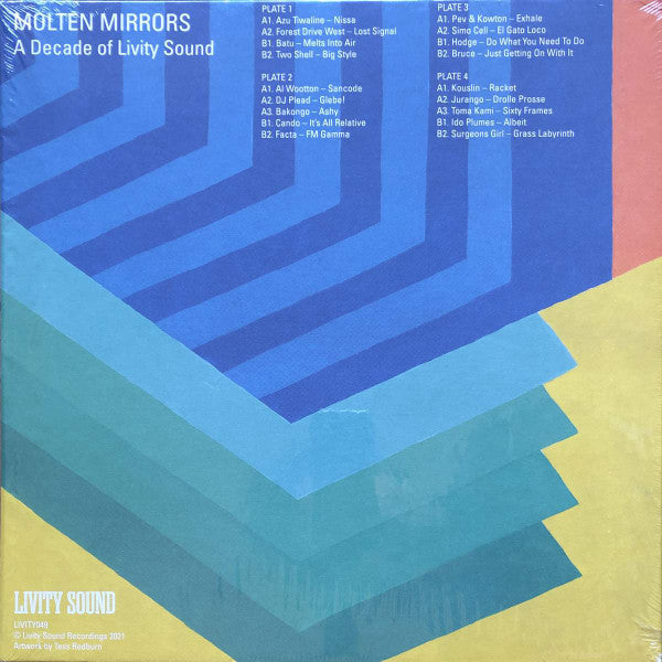 Image of Back Cover of 5024387E: 4x12" EP - VARIOUS, Molten Mirrors - A Decade Of Livity Sound (Livity Sound; LIVITY049, UK & Germany 2021, Box Set, Limited Edition) Strong VG+  VG+/VG+