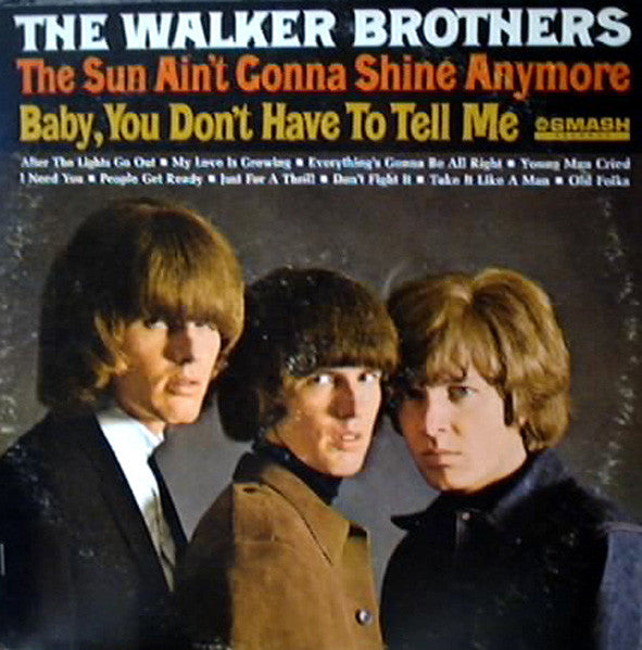 Image of Front Cover of 5044377S: LP - THE WALKER BROTHERS, The Sun Ain't Gonna Shine Anymore (Smash Records; MGS 27082, US 1966, Pasteback Sleeve, Mono) Ring Wear  VG/VG+