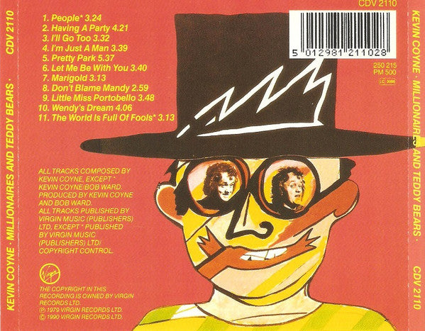 Image of Back Cover of 5034195E: CD - KEVIN COYNE, Millionaires And Teddy Bears (Virgin ; CDV 2110, UK 1990, Jewel Case, Inner)   VG+/VG+