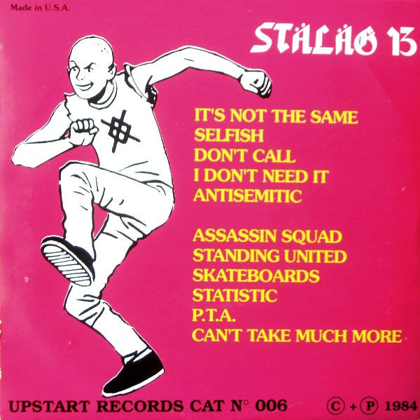 Image of Back Cover of 5024196E: 7" EP - ST L G 13, St l g 13 (Upstart Records; CAT N  006, Belgium 1990, Picture Sleeve, NOT NUMBERED)   VG/VG