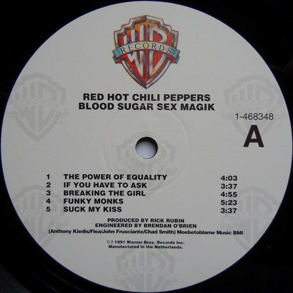 Image of Label Cover of 5044379S: 2xLP - RED HOT CHILI PEPPERS, Blood Sugar Sex Magik (Warner Bros. Records; 468348-1, US 2012 Reissue, Insert, 180 Gram Vinyl, 1st Remastered Version) Corner Bumps  VG/VG+