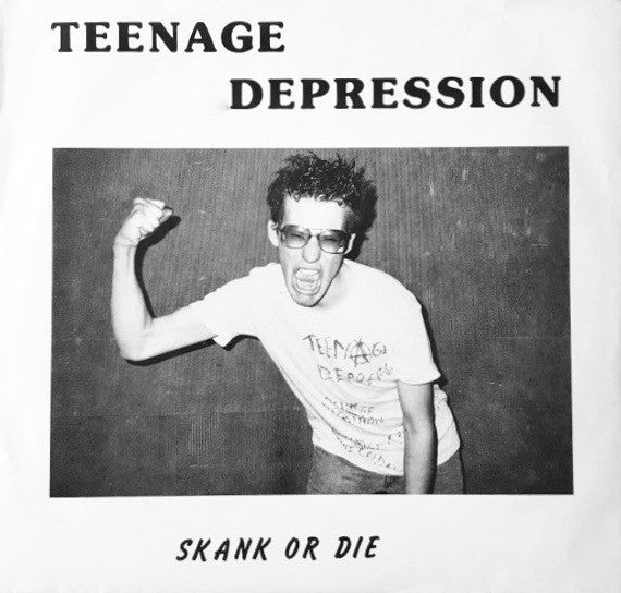 Image of Front Cover of 5024194E: 7" EP - TEENAGE DEPRESSION, Skank Or Die (Bulldada Records ; 0001, US 1984, Picture Sleeve, Insert) Strong VG  VG/VG