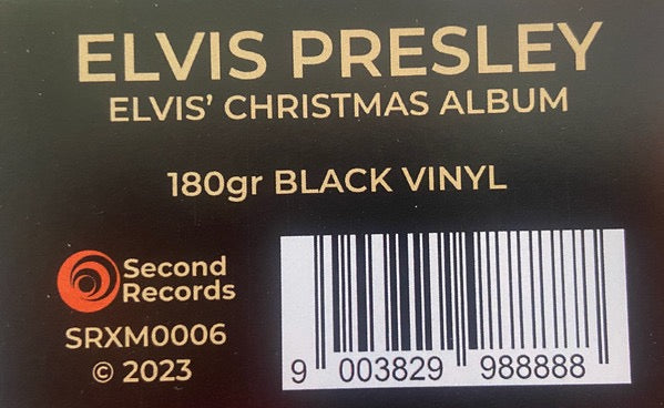 Image of Back Cover of 5154092S: LP - ELVIS PRESLEY, Elvis' Christmas Album (Second Records; SRXM0006, Europe 2023 Reissue, Hype Stickered PVC Outer)   NEW/NEW