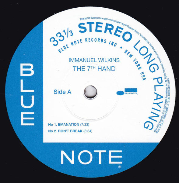 Image of Label Cover of 5144046S: 2xLP - IMMANUEL WILKINS, The 7th Hand (Blue Note; 00602438327508, Europe 2022, Gatefold)   VG+/VG+