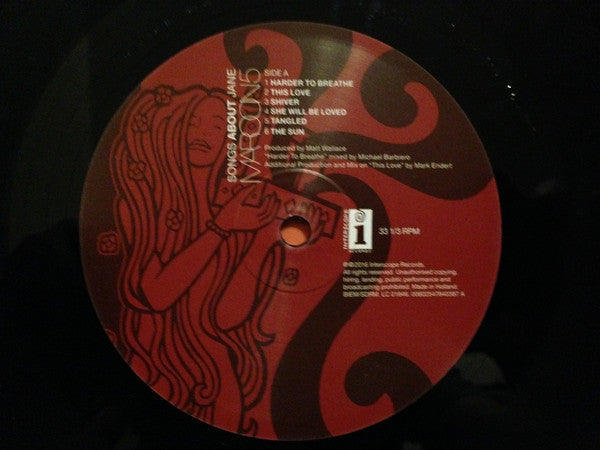 Image of Label Cover of 5144034S: LP - MAROON 5, Songs About Jane (Interscope Records; 00602547840387, Europe 2016)   VG+/VG+