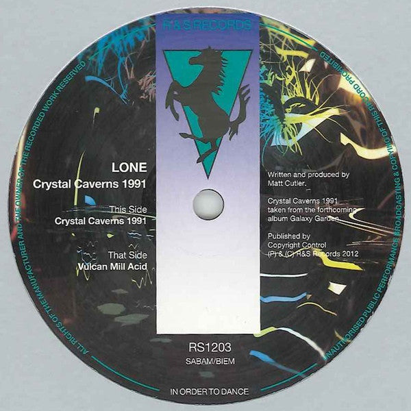 Image of Front Cover of 5144050S: 12" - LONE, Crystal Caverns 1991 (R & S Records; RS1203, Belgium 2012, Company Sleeve)   VG+/VG+