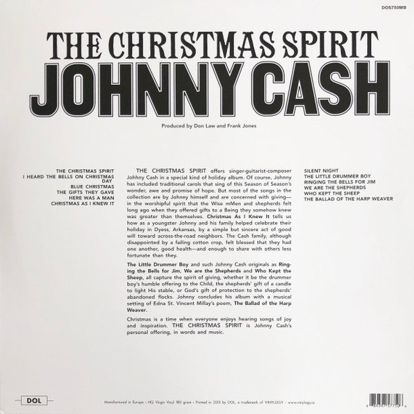 Image of Back Cover of 5154098S: LP - JOHNNY CASH, The Christmas Spirit (DOL; DOS750MB, Europe , Red Vinyl)   NEW/NEW