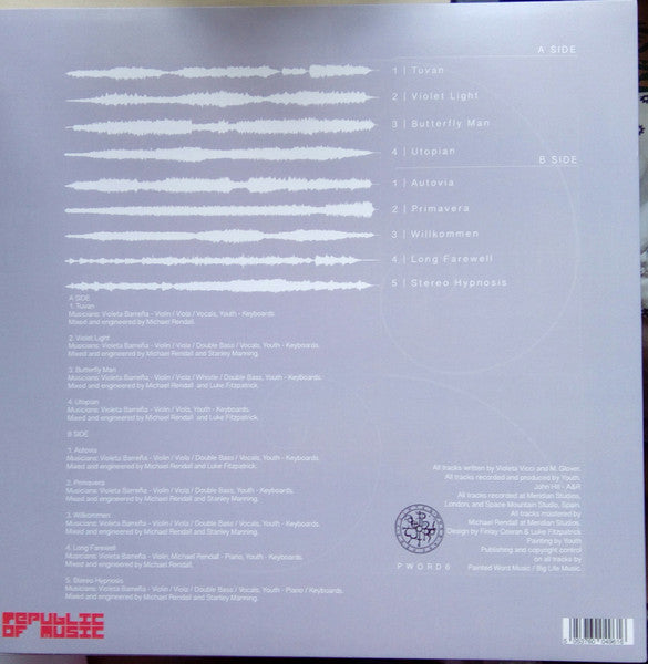 Image of Back Cover of 5144053S: LP - VIOLETA VICCI, Autovia (Painted Word Records; PWORD 6, Europe 2019, White Vinyl )   VG+/VG+