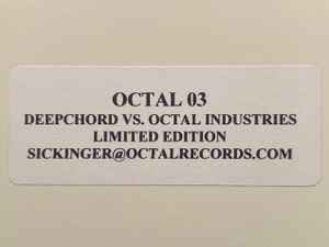 Image of Back Cover of 5144068S: 12" - DEEPCHORD VS. OCTAL INDUSTRIES, Arrival / Departure (Octal; OCTAL 03, US 2006) small white dot sticker on label - v. minor  /VG+