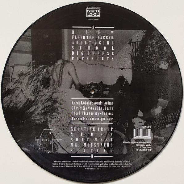 Image of Back Cover of 5124032E: LP - NIRVANA, Bleach (Tupelo Recording Company; TUP LP6, UK 2000, Unofficial Picture Disc)   /VG