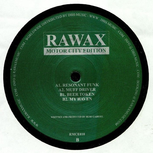 Image of Front Cover of 5114145C: 12" - RUSS GABRIEL, Restoration EP (Rawax; RMCE010, Germany 2018, Plain Sleeve) Strong VG - lightest marks only.  /VG