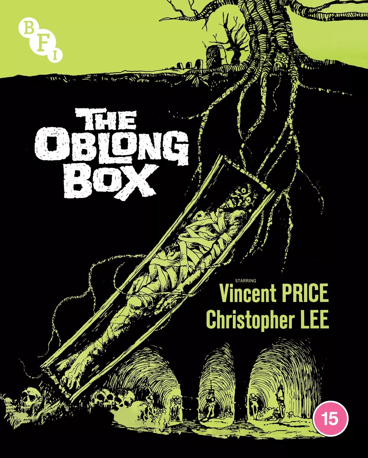 Image of Front Cover of 5134021E: Blu-ray - VINCENT PRICE, CHRISTOPHER LEE, The Oblong Box (BFI; BFB1524, UK 2024, Booklet)   VG+/VG+