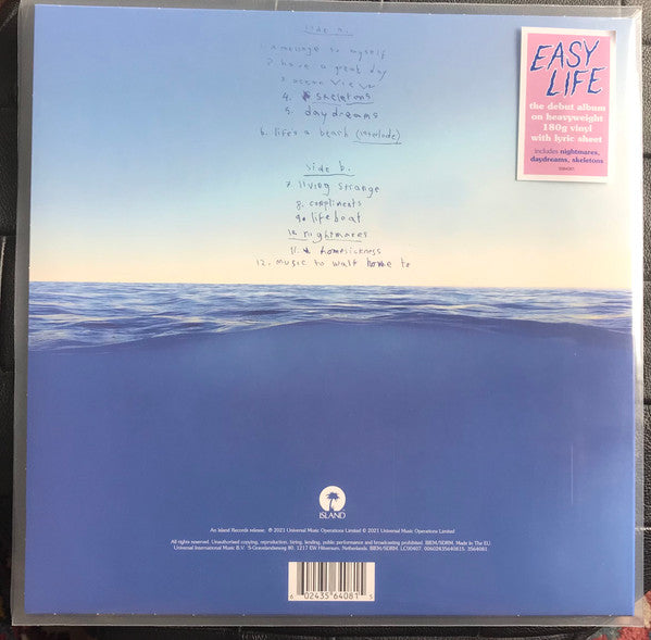 Image of Back Cover of 5114016C: LP - EASY LIFE, Life's A Beach (Island Records; 3564081, UK 2021, Inner & Insert, Signed) Light hairlines, Small edge pinch and sleeve crease, Signed by band  VG/VG