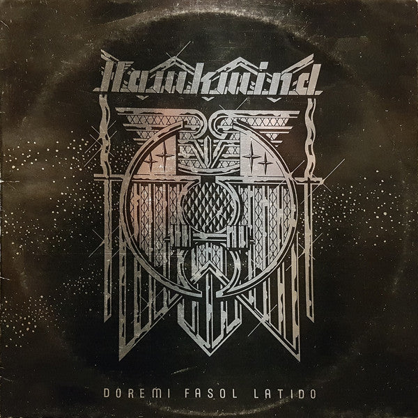 Image of Front Cover of 5144015S: LP - HAWKWIND, Doremi Fasol Latido (United Artists Records; UAG 29364, UK 1972, Silvered Sleeve, Inner, Side A / B (not 1/2)) A few hairlines ans scuffs, edge and ring wear, small tear on opening edge of inner  VG/VG