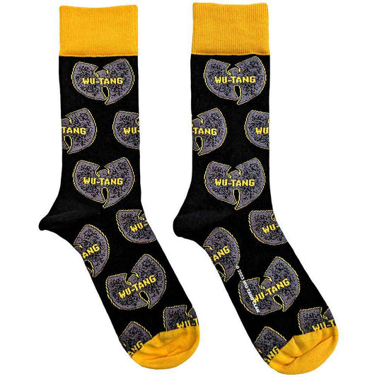 Image of Front Cover of 4615636C: Accessories - WU-TANG CLAN, Grey Logos Socks (, UK )   NEW/NEW