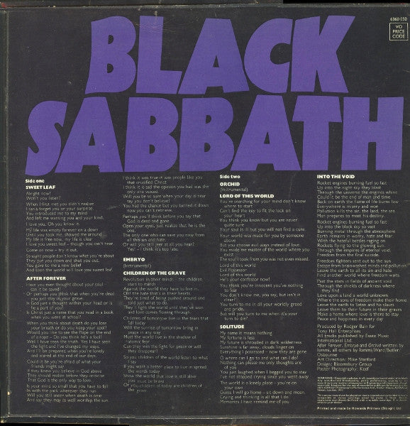 Image of Back Cover of LP - G+/F - BLACK SABBATH, Master Of Reality (Vertigo; 6360050, UK 1971, Box Laminated Embossed Sleeve, No Inner, No Poster), Box Flattened And Grubby,  - 3746143S