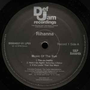 Image of Label Cover of 2xLP - VG/VG - RIHANNA, Music Of The Sun (Def Jam Recordings ; B0004937-01, US 2005, Insert), Corner Crease, Writing On Label, Hairlines, Doesn't Affect Play,  - 1346067S