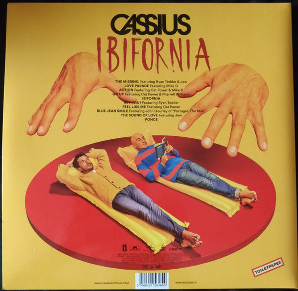 Image of Back Cover of 5144184S: 2xLP - CASSIUS, Ibifornia (Because Music; BEC5156489, France 2016, Gatefold, 2 Inners, + CD) Opened from sealed, still in shrinkwrap.   VG+/EX